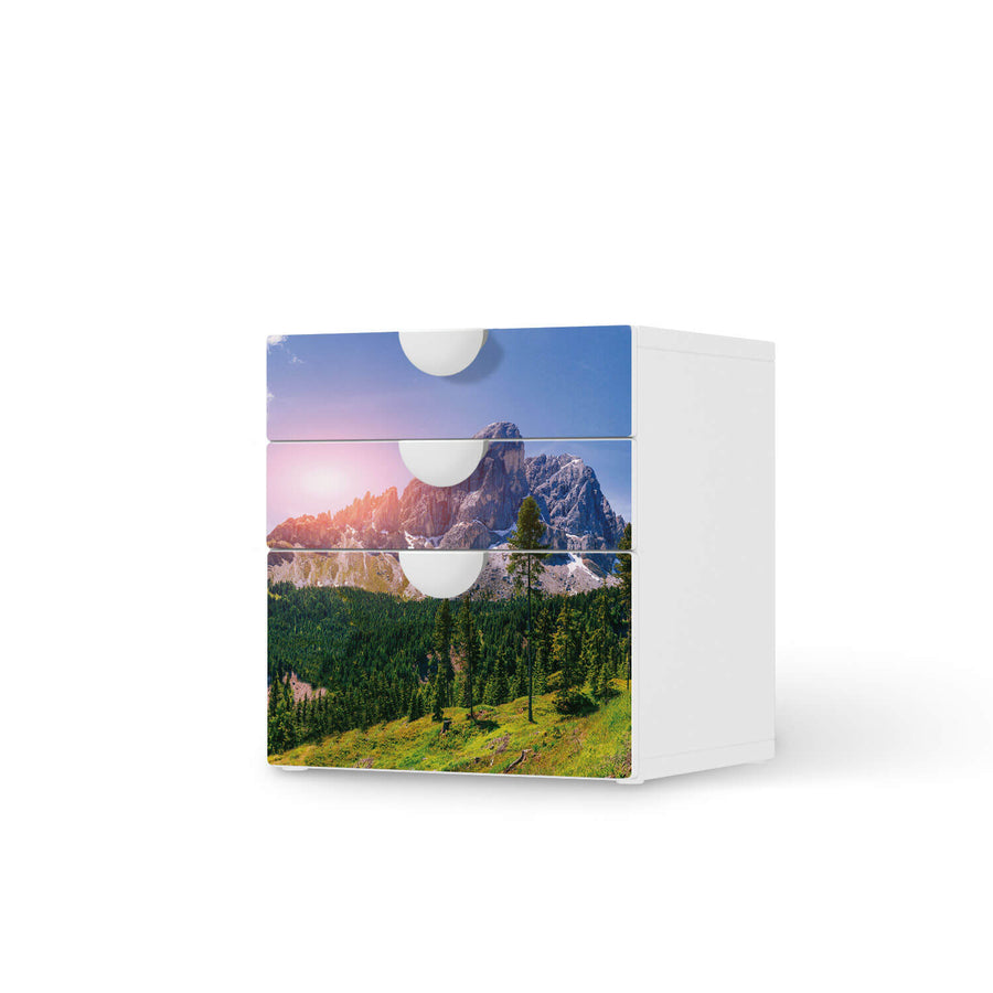 Folie für Möbel Alpenblick - IKEA Smastad Kommode - 3 Schubladen  - weiss