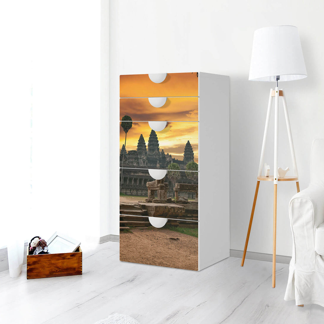 Möbel Klebefolie Angkor Wat - IKEA Smastad Kommode - 5 Schubladen - Kinderzimmer