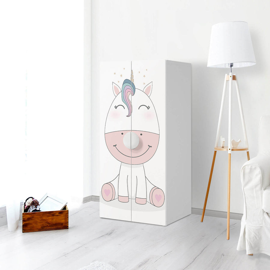Möbelfolie Baby Unicorn - IKEA Smastad Schrank - 2 große Türen - Kinderzimmer