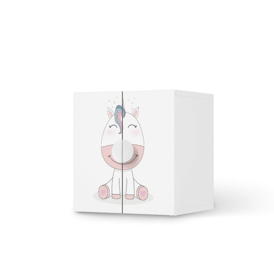 Selbstklebende Folie Baby Unicorn - IKEA Smastad Schrank - 2 kleine Türen  - weiss