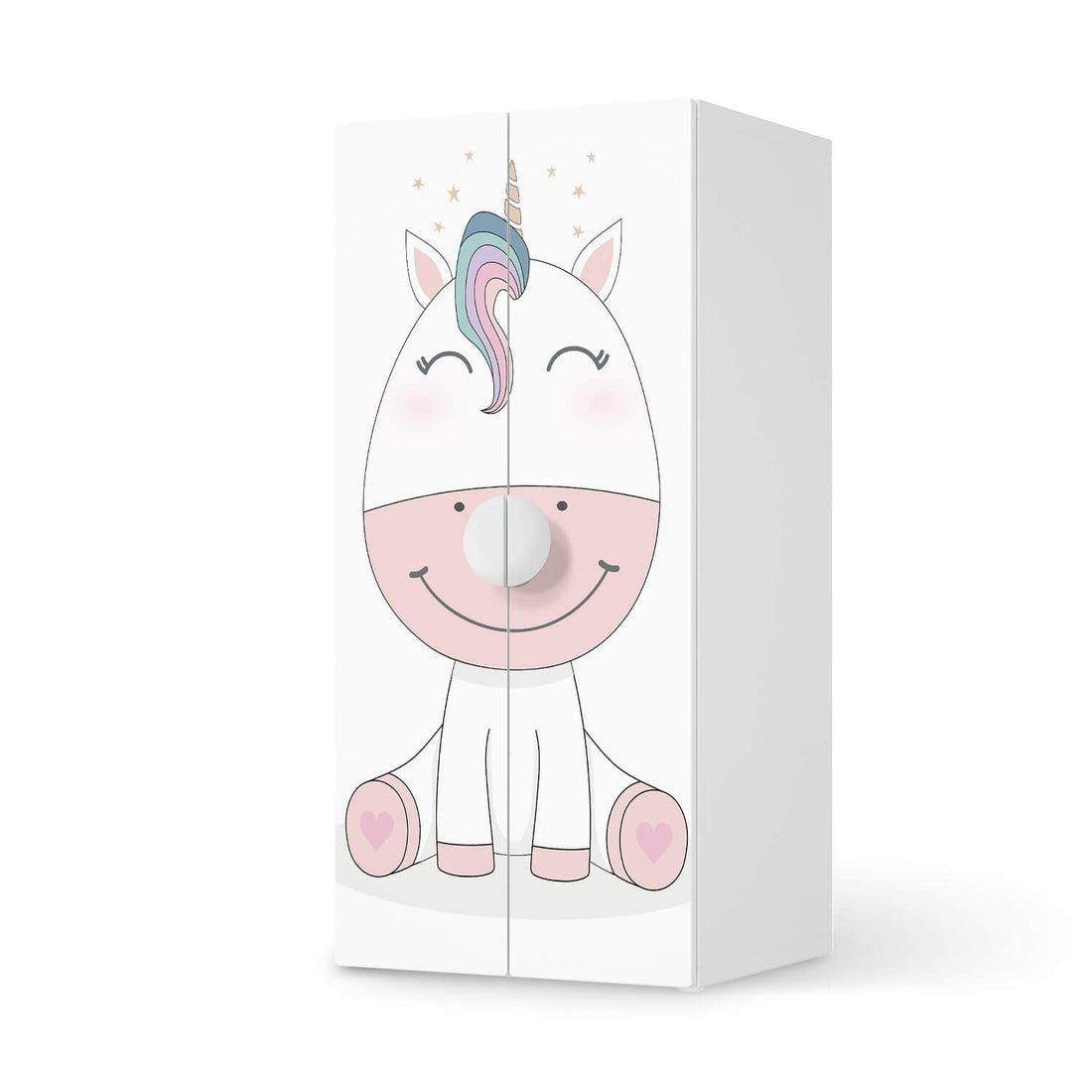 Möbelfolie Baby Unicorn - IKEA Smastad Schrank - 2 große Türen  - weiss