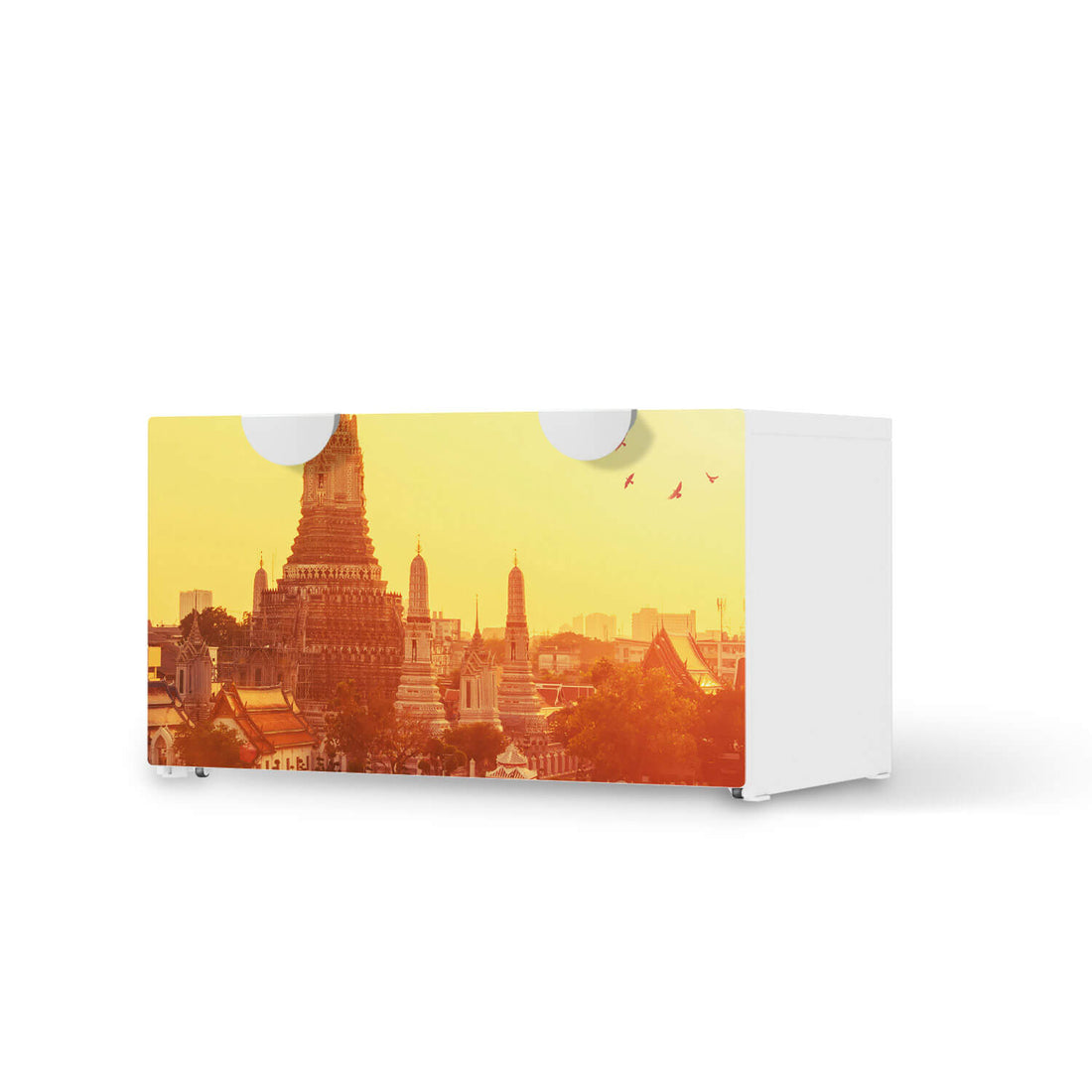 Möbelfolie Bangkok Sunset - IKEA Smastad Bank mit Kasten  - weiss