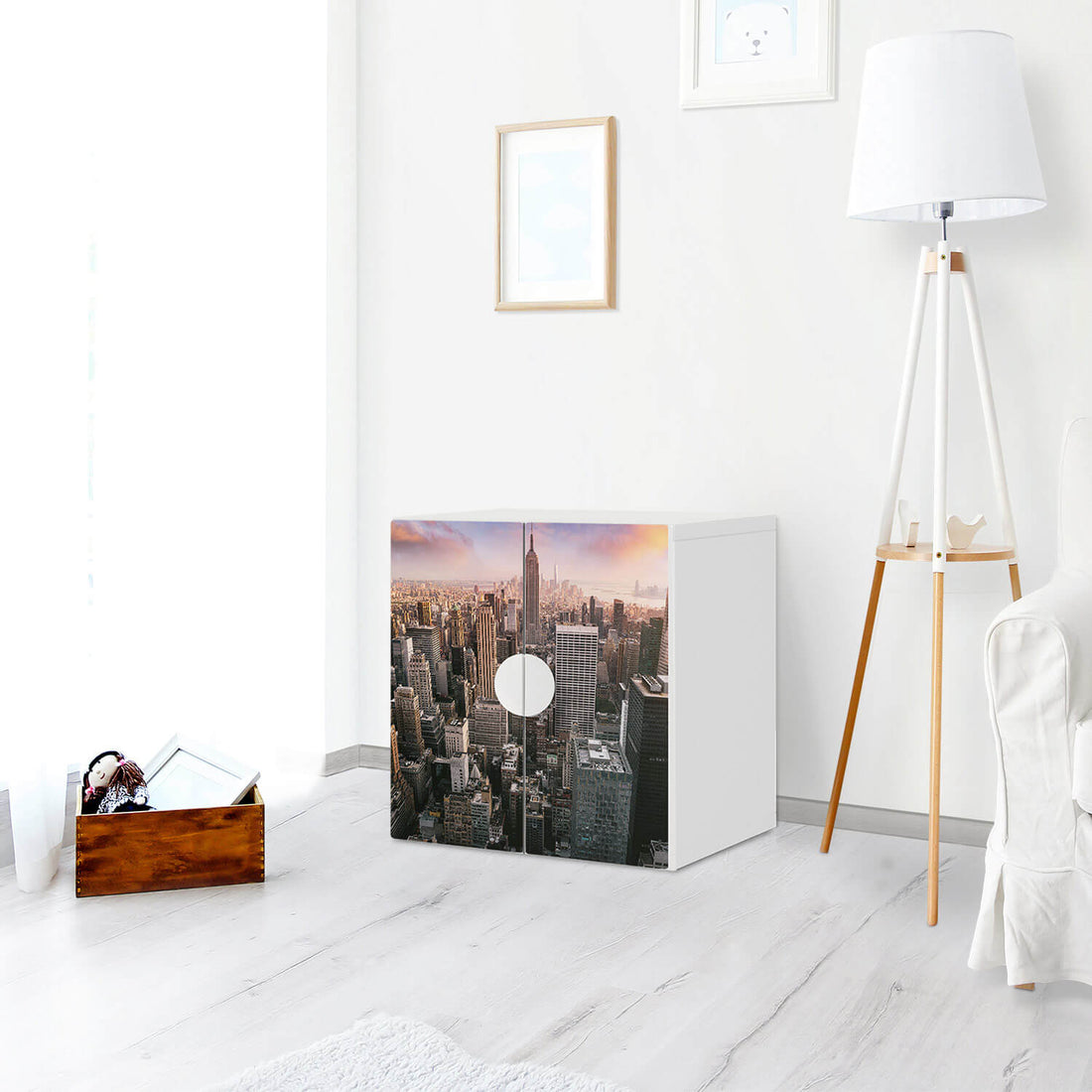 Selbstklebende Folie Big Apple - IKEA Smastad Schrank - 2 kleine Türen - Kinderzimmer