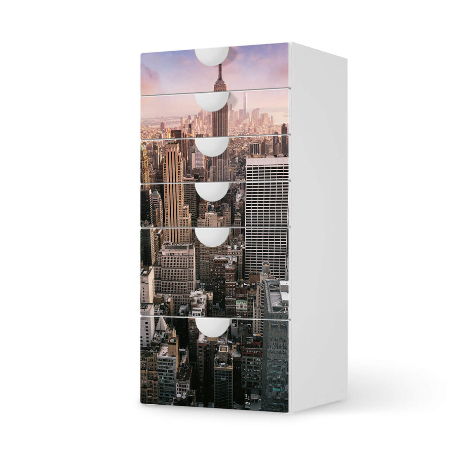 Klebefolie für Möbel Big Apple - IKEA Smastad Kommode - 6 Schubladen  - weiss
