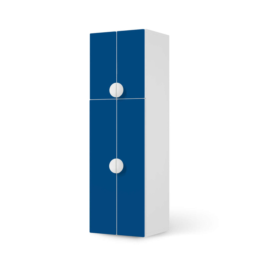 Selbstklebende Folie Blau Dark - IKEA Smastad kombiniert - 2 große Türen und 2 kleine Türen  - weiss
