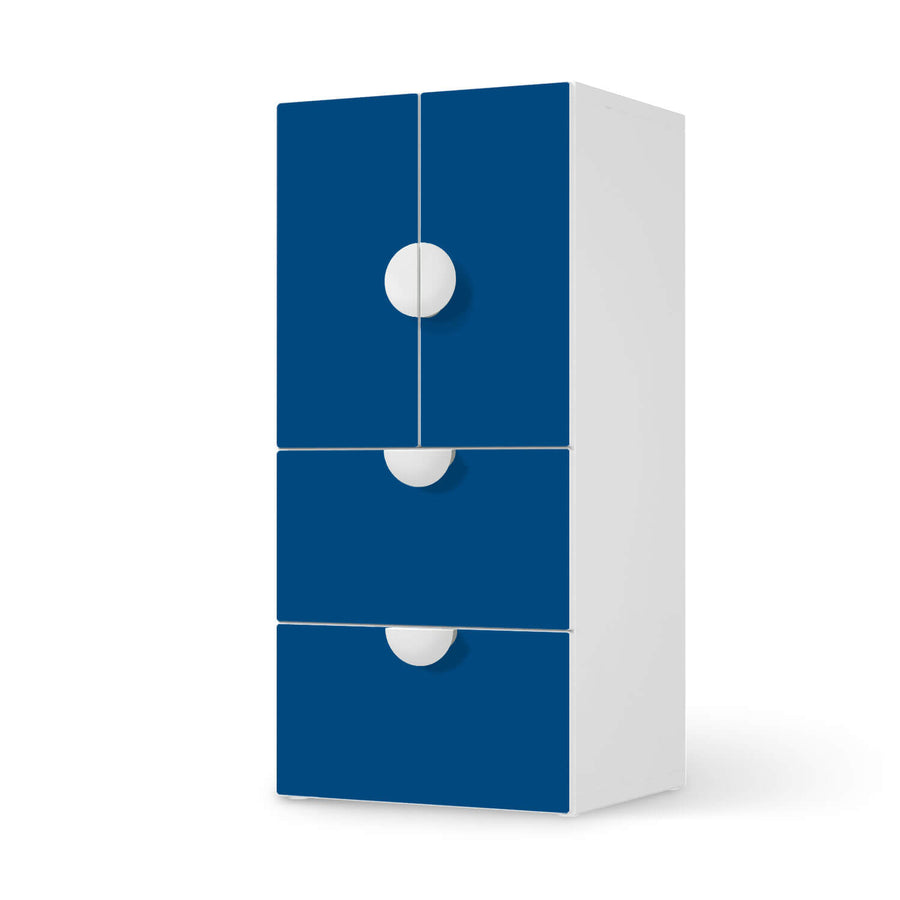 Möbelfolie Blau Dark - IKEA Smastad kombiniert - 2 Schubladen und 2 kleine Türen  - weiss