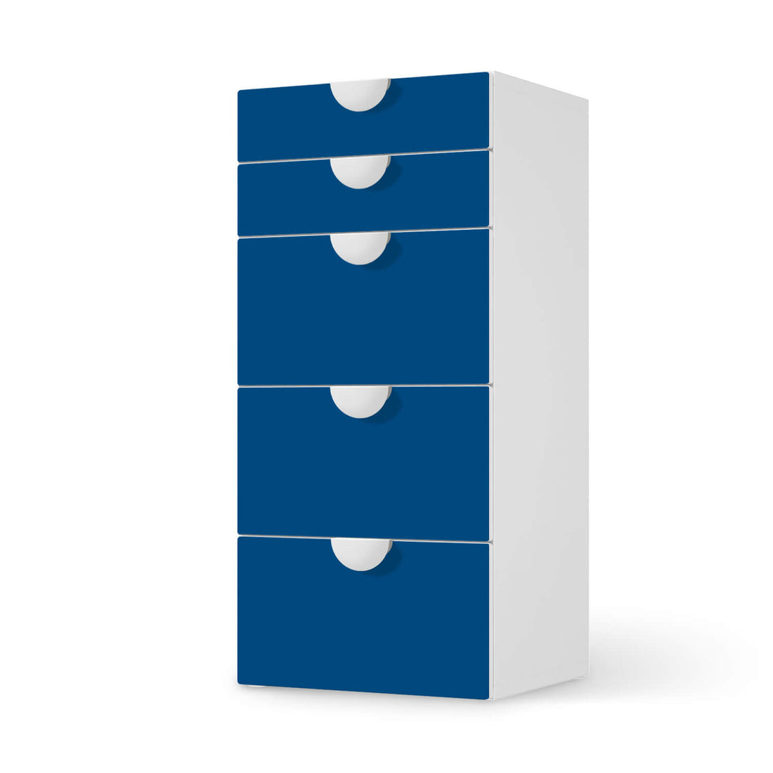Möbel Klebefolie Blau Dark - IKEA Smastad Kommode - 5 Schubladen  - weiss