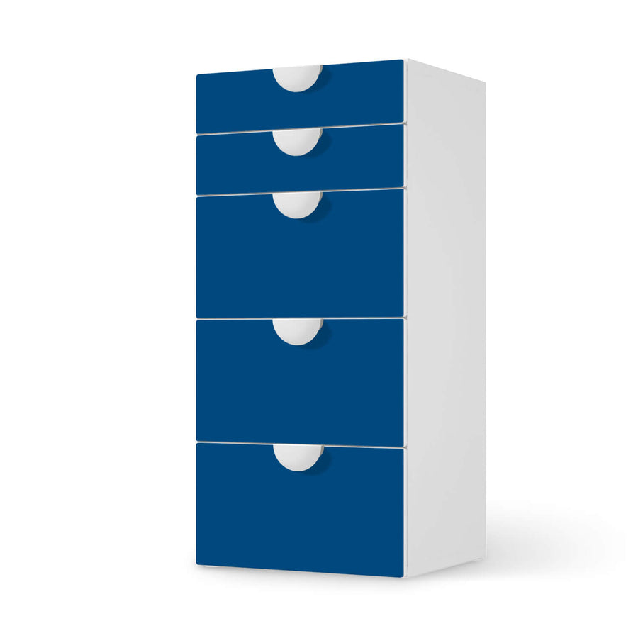 Möbel Klebefolie Blau Dark - IKEA Smastad Kommode - 5 Schubladen  - weiss