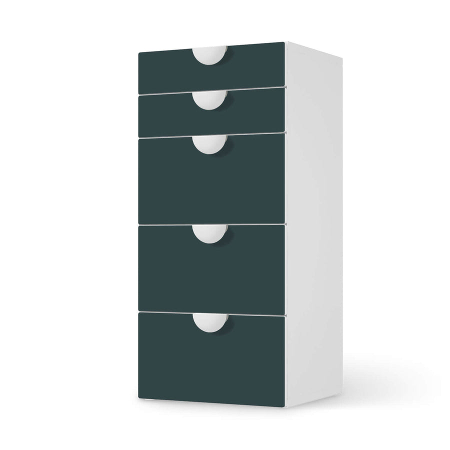 Möbel Klebefolie Blaugrau Dark - IKEA Smastad Kommode - 5 Schubladen  - weiss