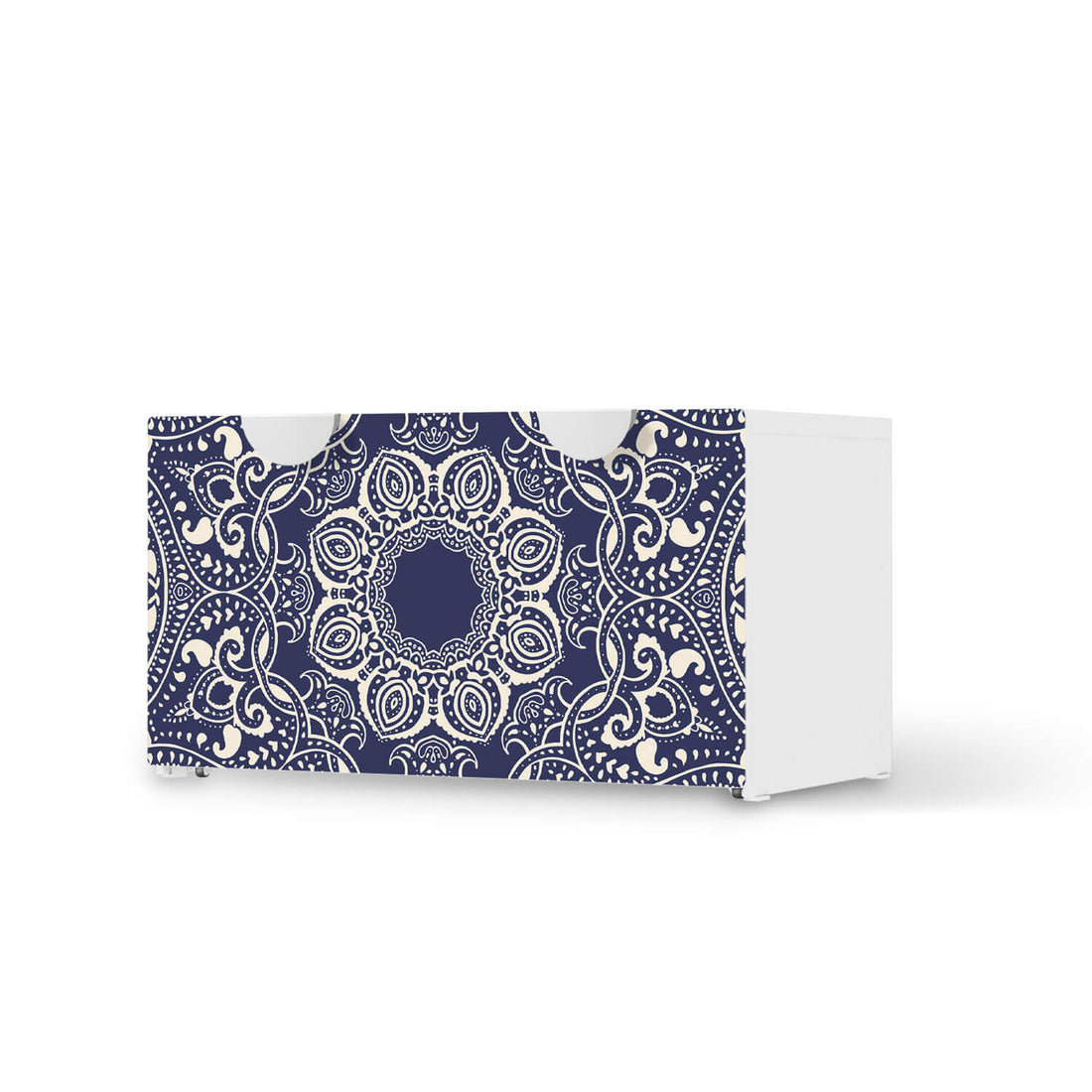 Möbelfolie Blue Mandala - IKEA Smastad Bank mit Kasten  - weiss