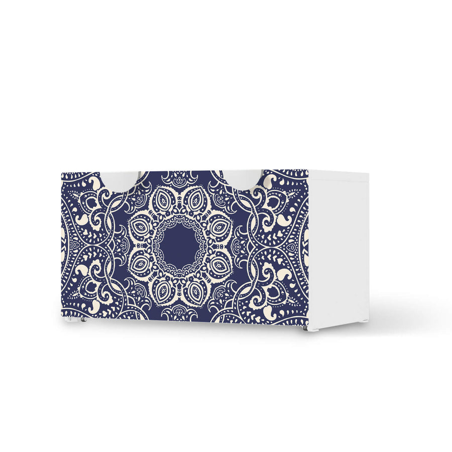 Möbelfolie Blue Mandala - IKEA Smastad Bank mit Kasten  - weiss