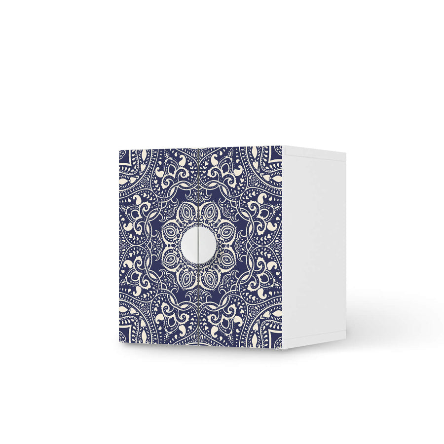Selbstklebende Folie Blue Mandala - IKEA Smastad Schrank - 2 kleine Türen  - weiss