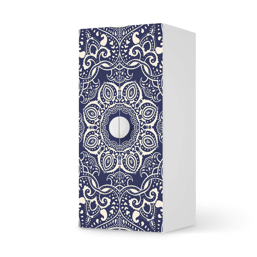Möbelfolie Blue Mandala - IKEA Smastad Schrank - 2 große Türen  - weiss