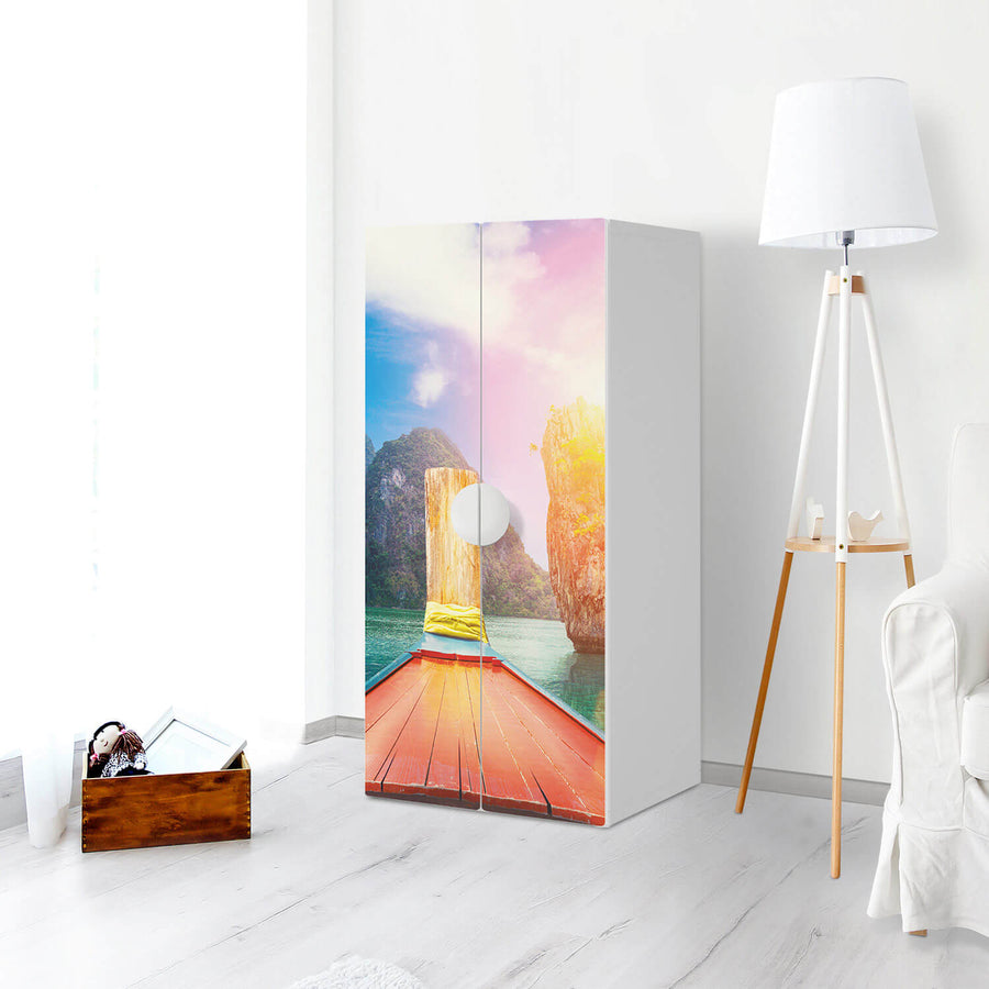 Möbelfolie Blue Water Lagoon - IKEA Smastad Schrank - 2 große Türen - Kinderzimmer