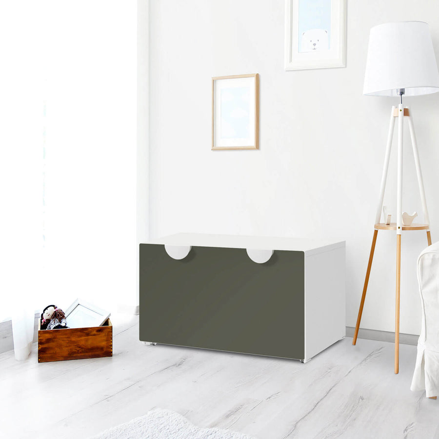Möbelfolie Braungrau Dark - IKEA Smastad Bank mit Kasten - Kinderzimmer