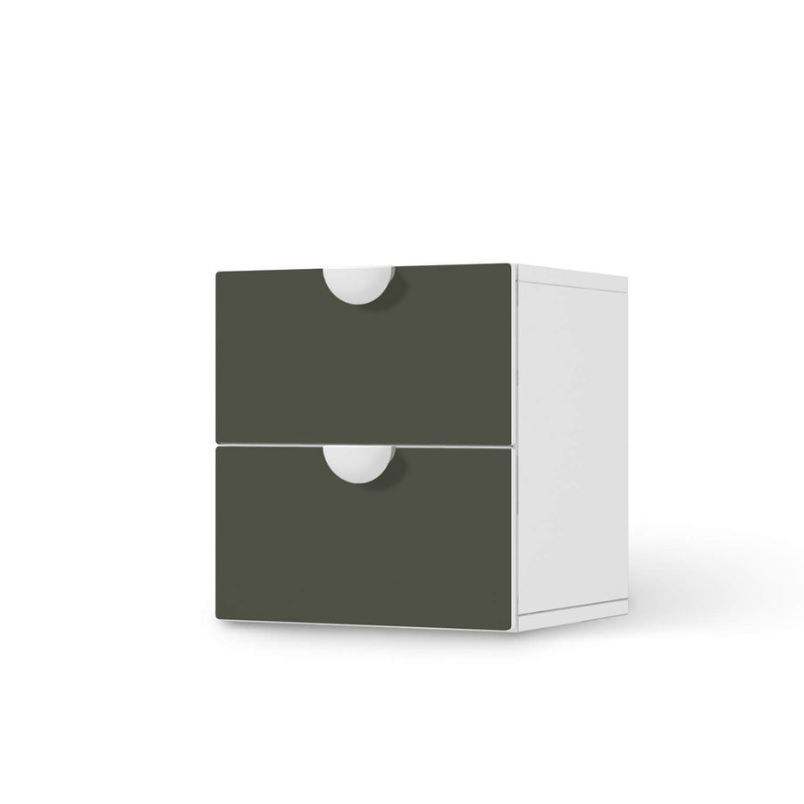 Klebefolie für Möbel Braungrau Dark - IKEA Smastad Kommode - 2 Schubladen  - weiss
