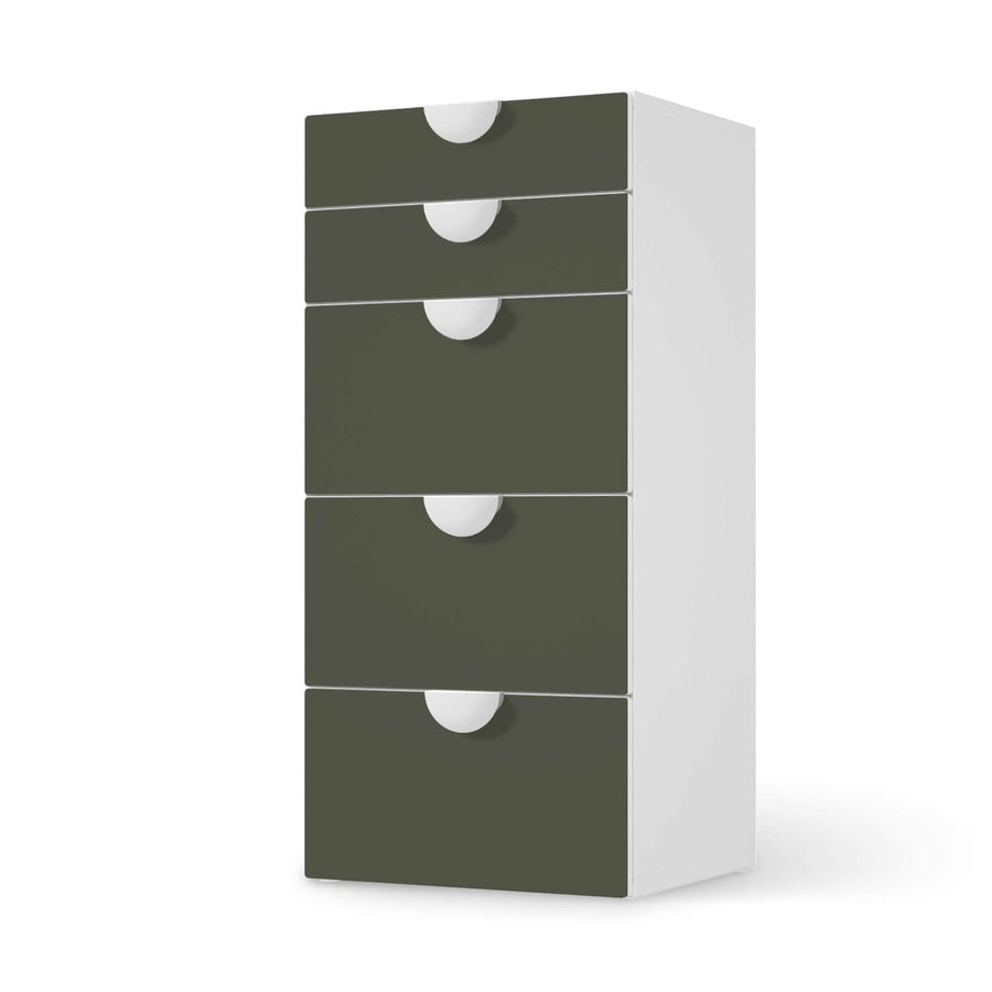 Möbel Klebefolie Braungrau Dark - IKEA Smastad Kommode - 5 Schubladen  - weiss