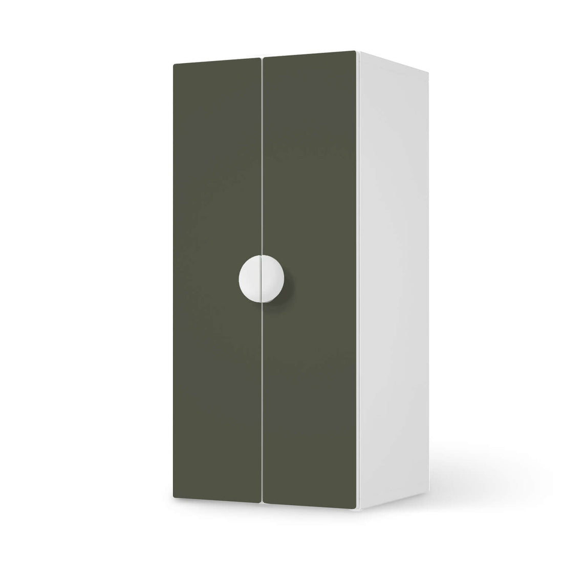 Möbelfolie Braungrau Dark - IKEA Smastad Schrank - 2 große Türen  - weiss