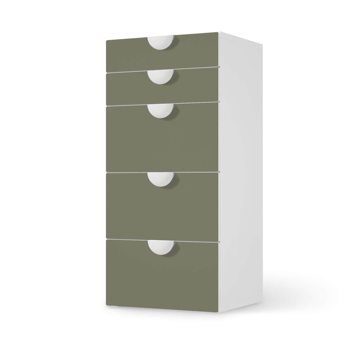 Möbel Klebefolie Braungrau Light - IKEA Smastad Kommode - 5 Schubladen  - weiss