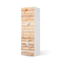 Klebefolie Bright Planks - IKEA Smastad kombiniert - 3 Schubladen und 2 große Türen  - weiss