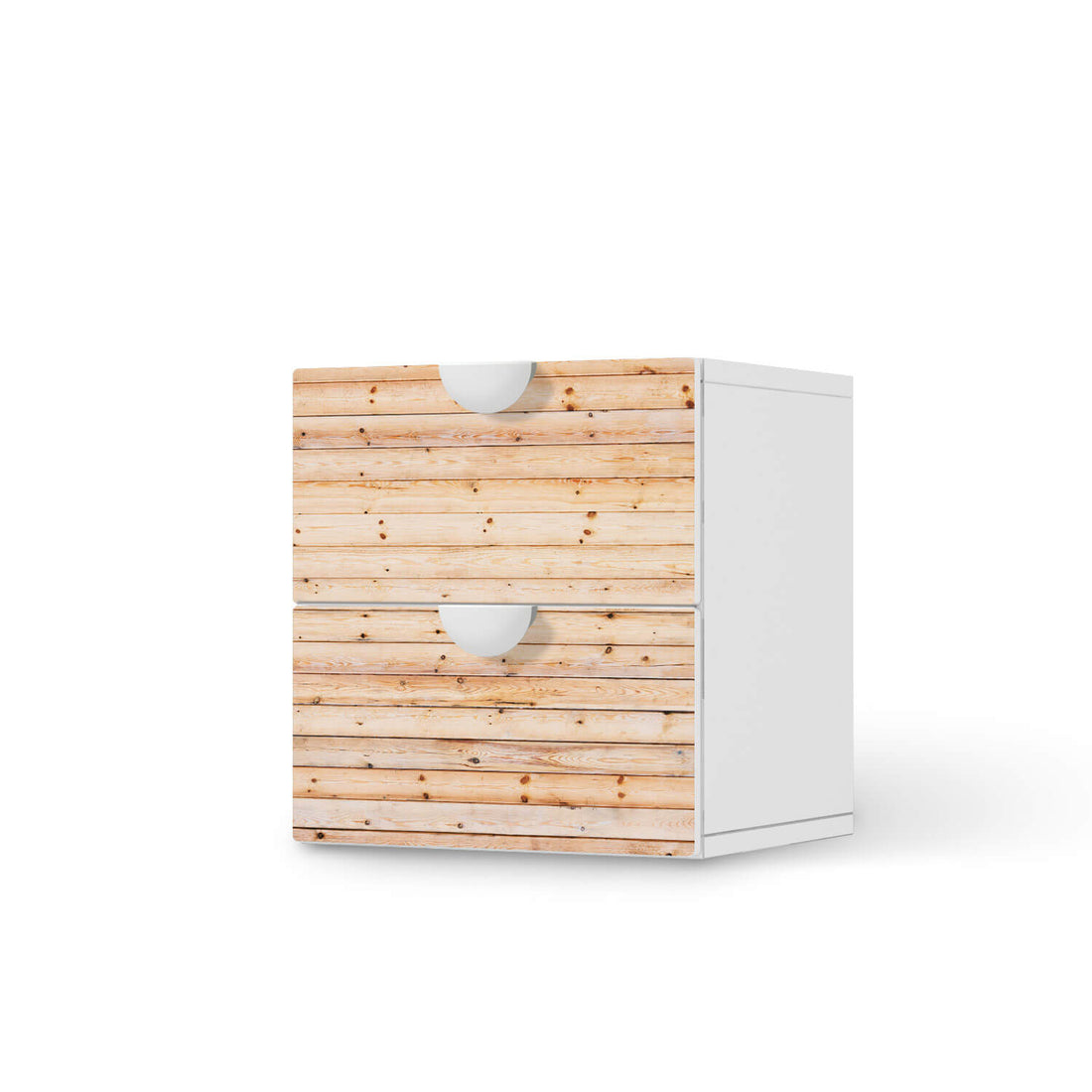 Klebefolie für Möbel Bright Planks - IKEA Smastad Kommode - 2 Schubladen  - weiss