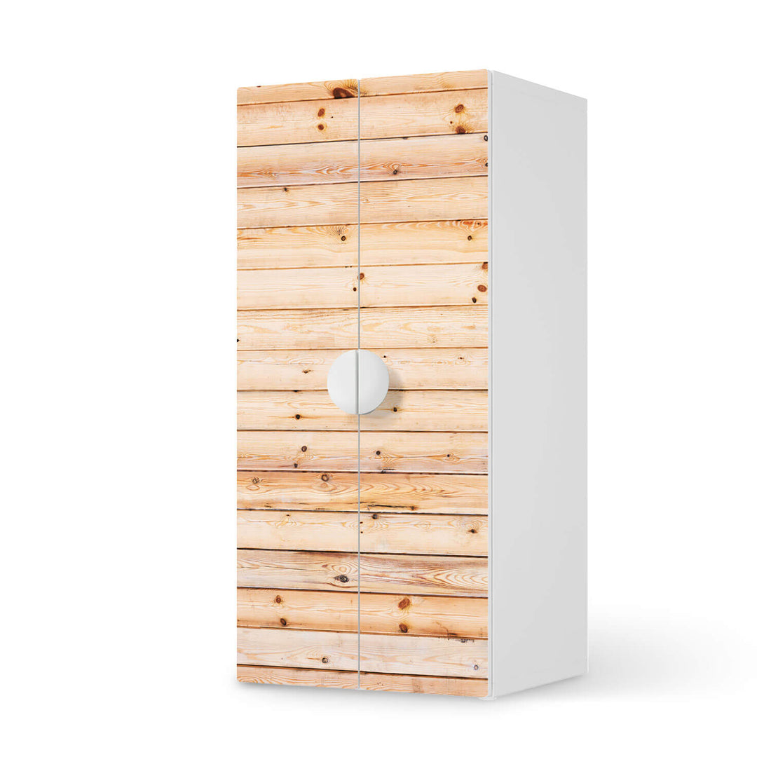 Möbelfolie Bright Planks - IKEA Smastad Schrank - 2 große Türen  - weiss