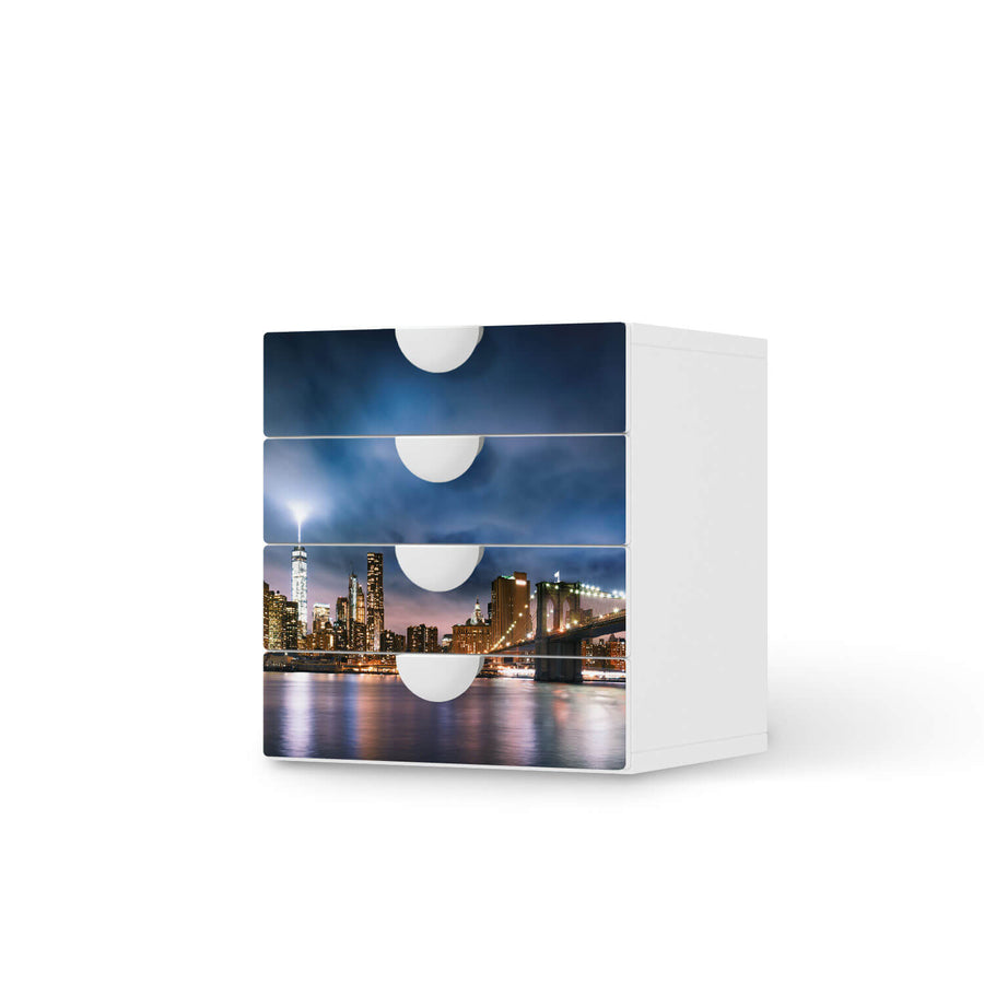 Klebefolie Brooklyn Bridge - IKEA Smastad Kommode - 4 Schubladen  - weiss