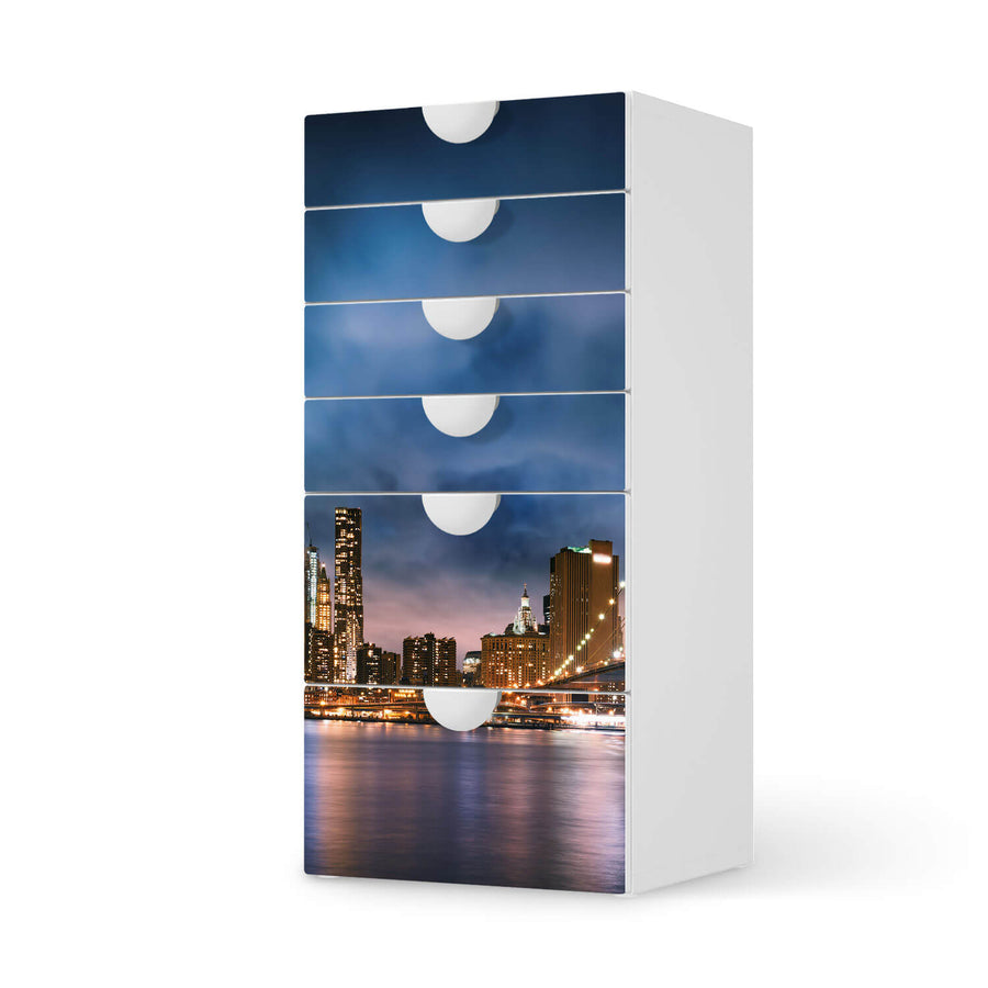 Klebefolie für Möbel Brooklyn Bridge - IKEA Smastad Kommode - 6 Schubladen  - weiss