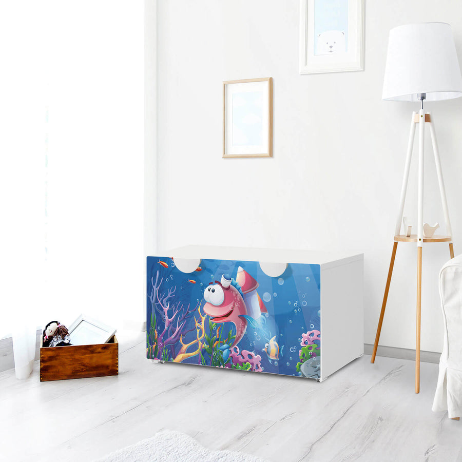 Möbelfolie Bubbles - IKEA Smastad Bank mit Kasten - Kinderzimmer