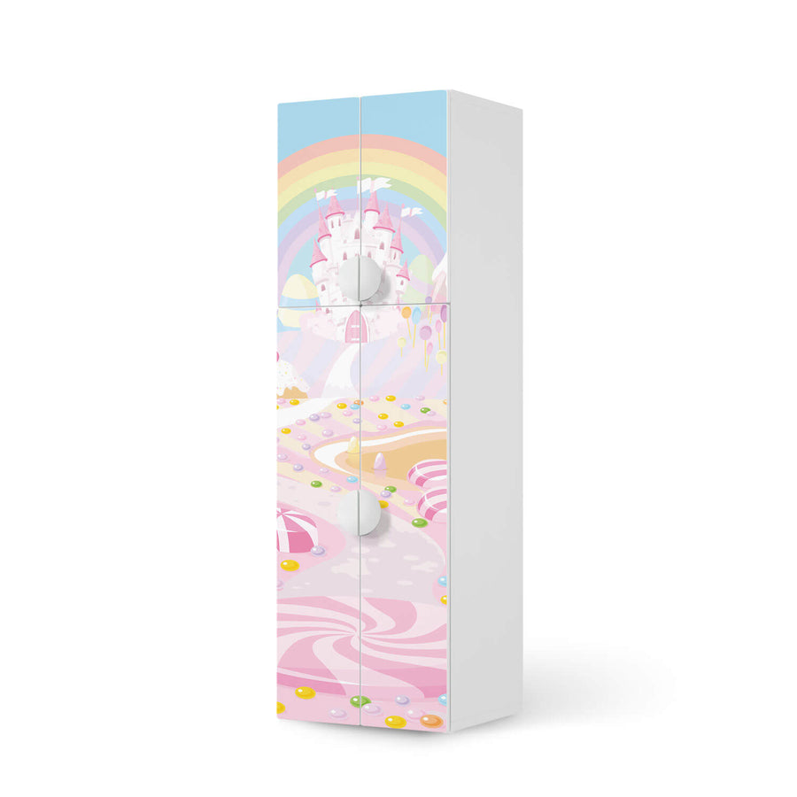 Selbstklebende Folie Candyland - IKEA Smastad kombiniert - 2 große Türen und 2 kleine Türen  - weiss