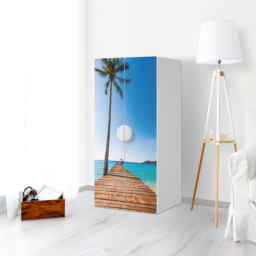 Möbelfolie Caribbean - IKEA Smastad Schrank - 2 große Türen - Kinderzimmer