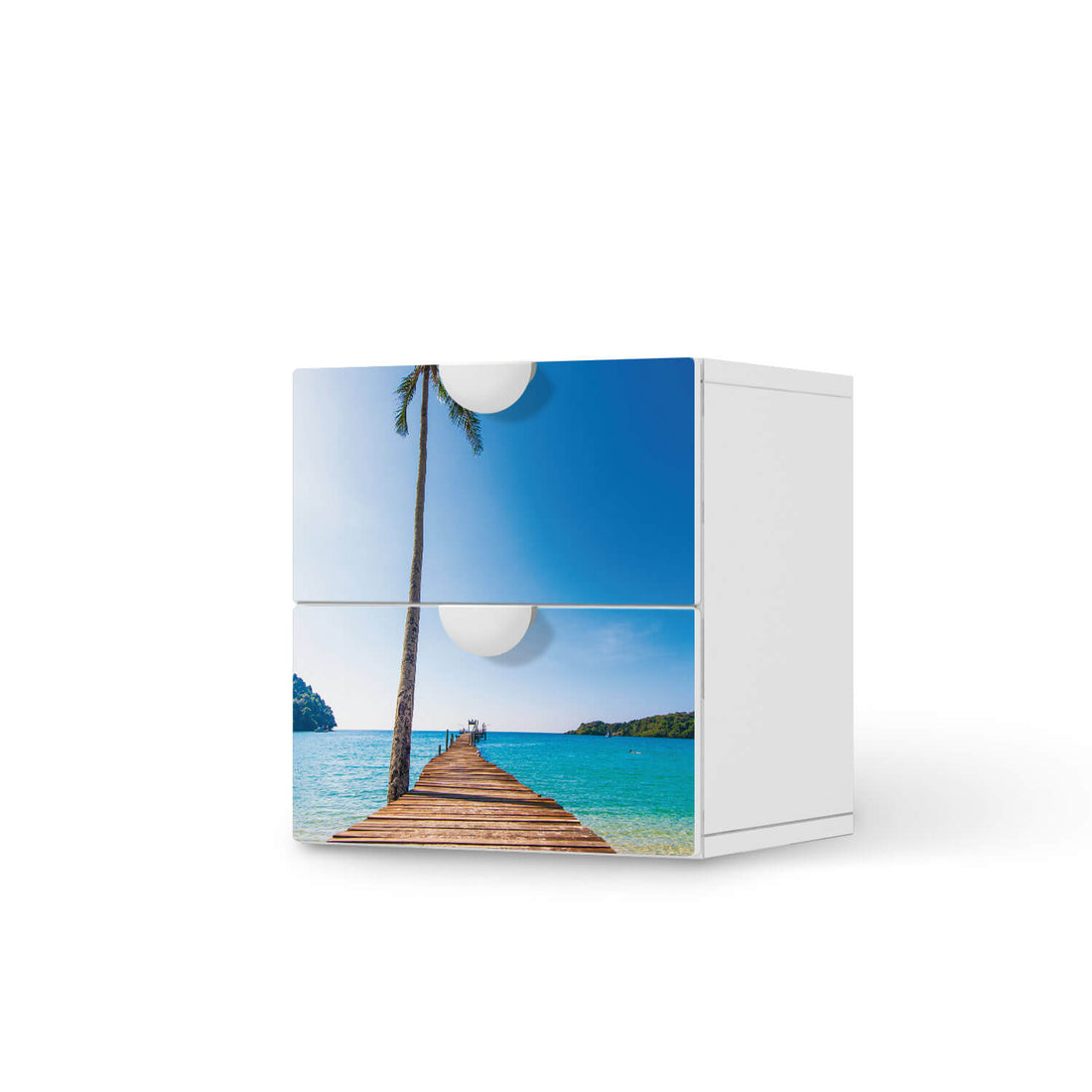 Klebefolie für Möbel Caribbean - IKEA Smastad Kommode - 2 Schubladen  - weiss