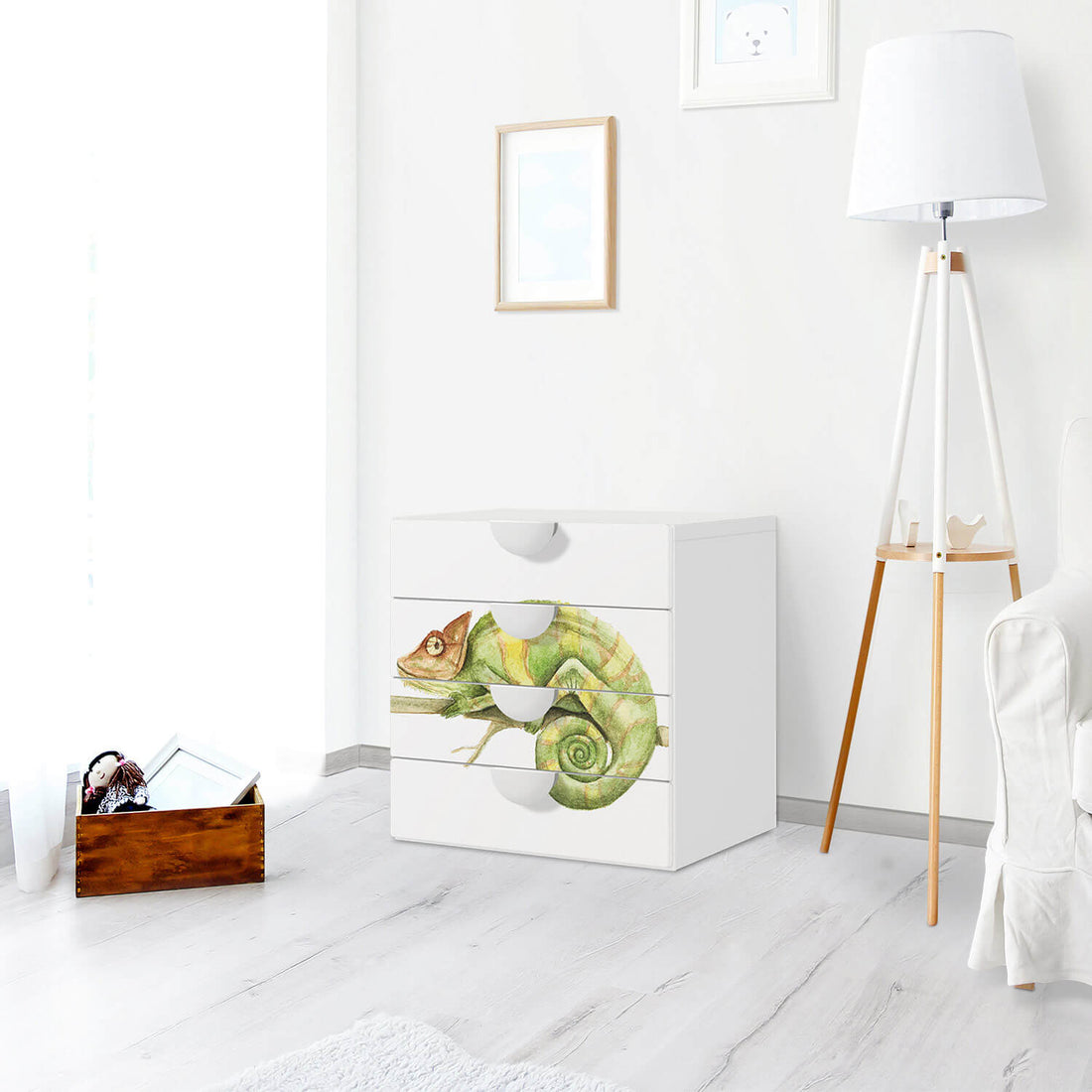 Klebefolie Chameleon - IKEA Smastad Kommode - 4 Schubladen - Kinderzimmer