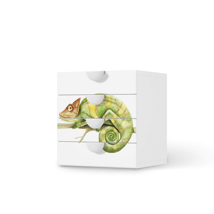 Klebefolie Chameleon - IKEA Smastad Kommode - 4 Schubladen  - weiss