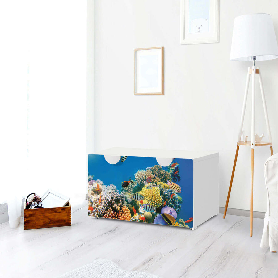 Möbelfolie Coral Reef - IKEA Smastad Bank mit Kasten - Kinderzimmer