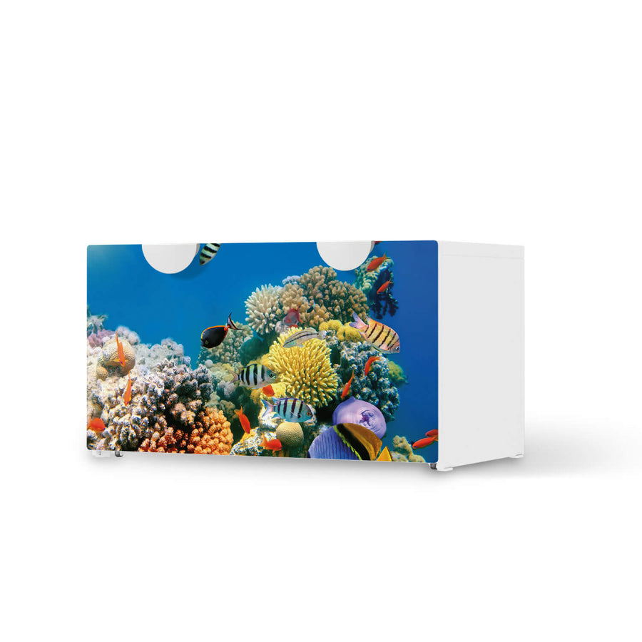 Möbelfolie Coral Reef - IKEA Smastad Bank mit Kasten  - weiss