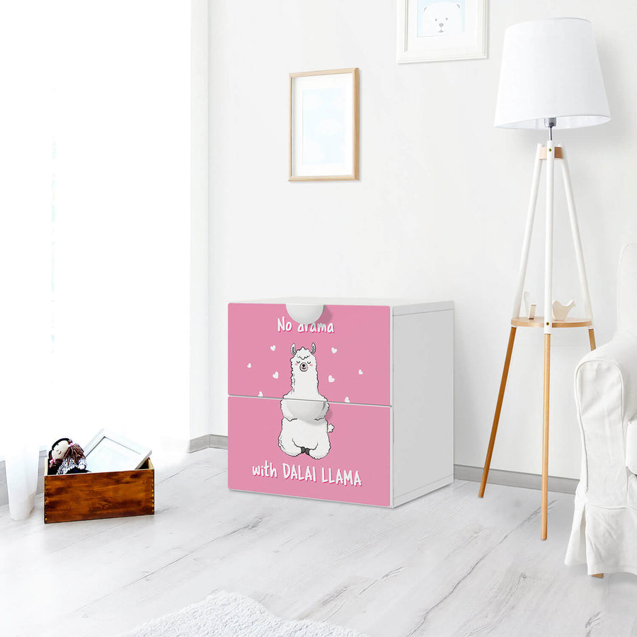 Klebefolie für Möbel Dalai Llama - IKEA Smastad Kommode - 2 Schubladen - Kinderzimmer