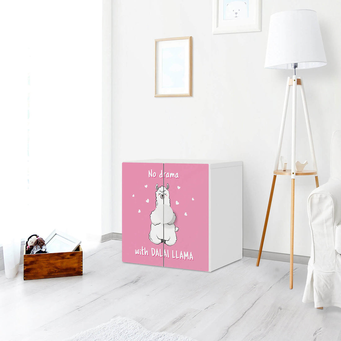 Selbstklebende Folie Dalai Llama - IKEA Smastad Schrank - 2 kleine Türen - Kinderzimmer