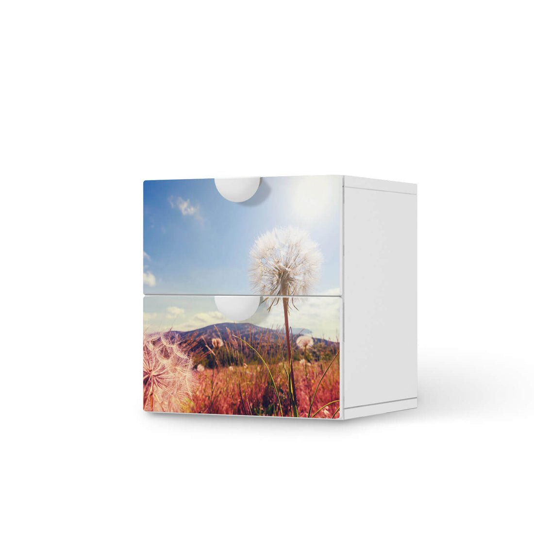 Klebefolie für Möbel Dandelion - IKEA Smastad Kommode - 2 Schubladen  - weiss