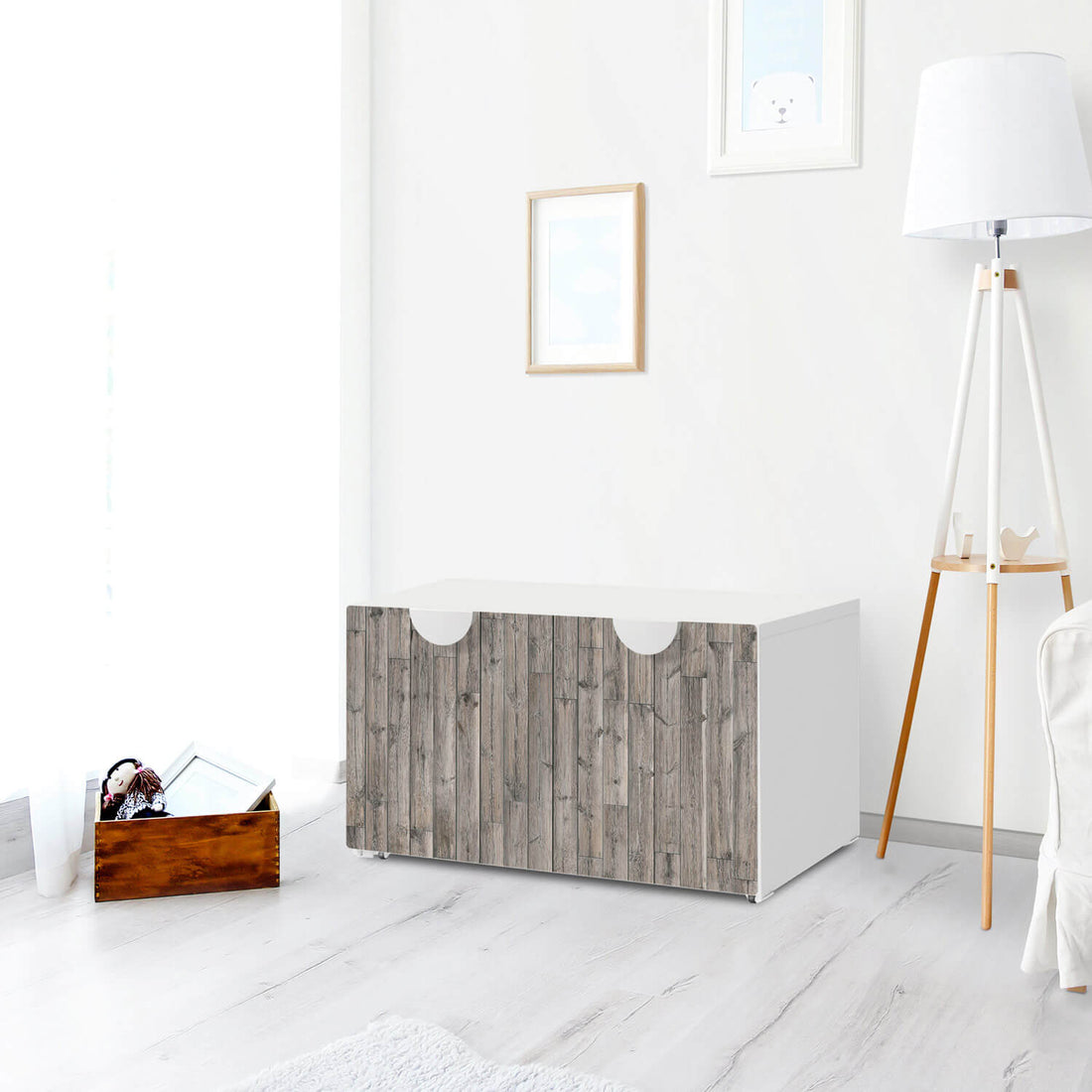 Möbelfolie Dark washed - IKEA Smastad Bank mit Kasten - Kinderzimmer
