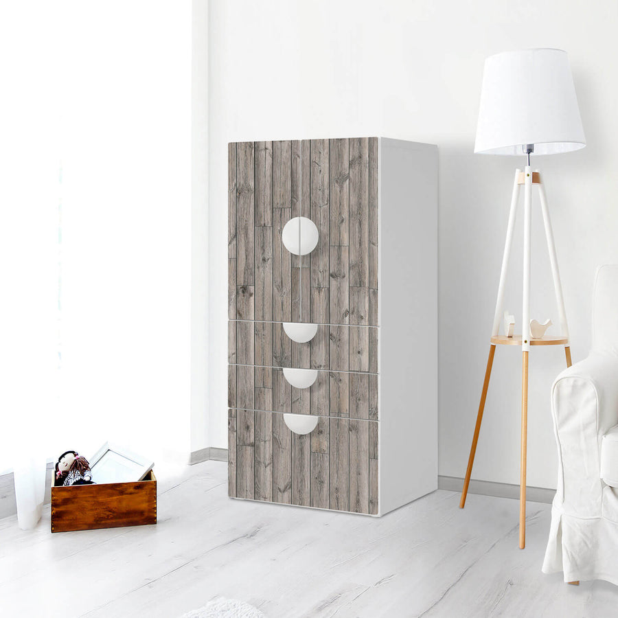 Möbelfolie Dark washed - IKEA Smastad kombiniert - 3 Schubladen und 2 kleine Türen - Kinderzimmer