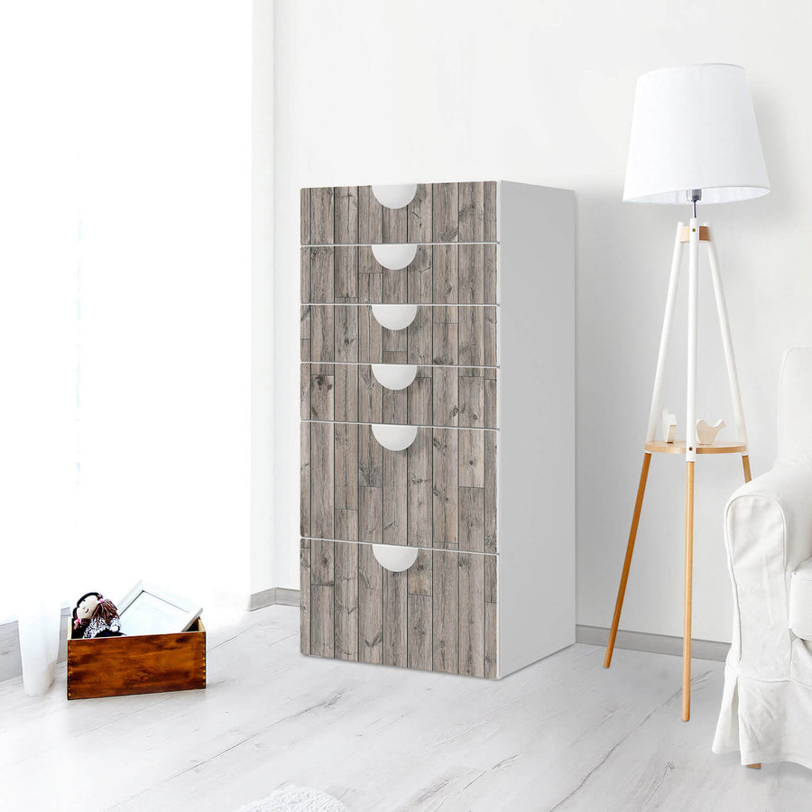 Klebefolie für Möbel Dark washed - IKEA Smastad Kommode - 6 Schubladen - Kinderzimmer