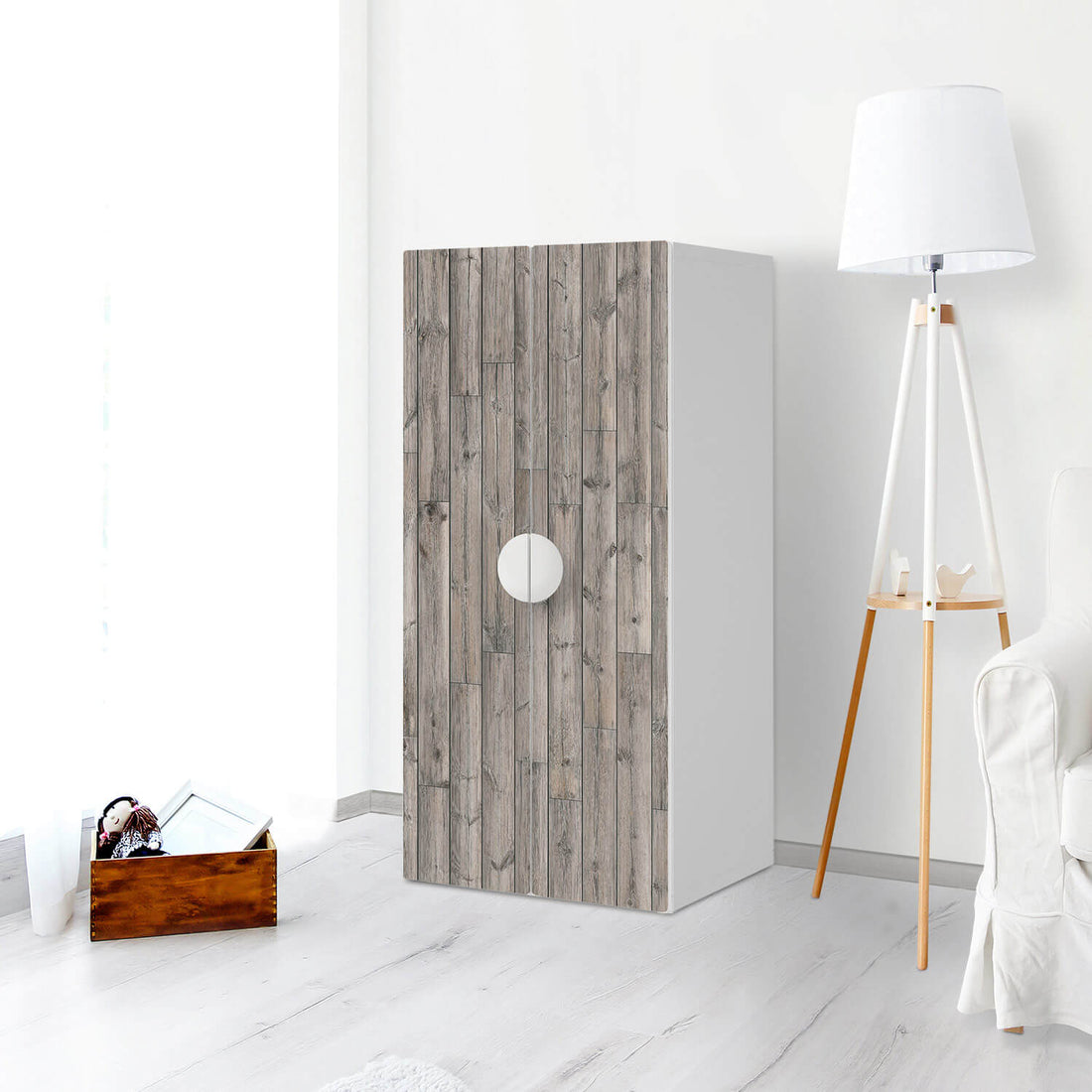 Möbelfolie Dark washed - IKEA Smastad Schrank - 2 große Türen - Kinderzimmer