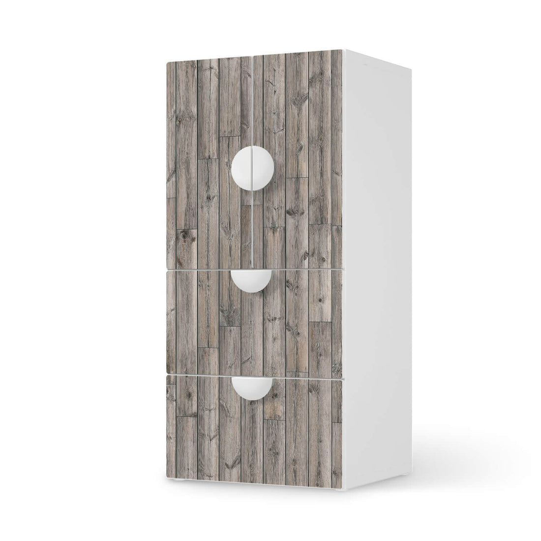 Möbelfolie Dark washed - IKEA Smastad kombiniert - 2 Schubladen und 2 kleine Türen  - weiss