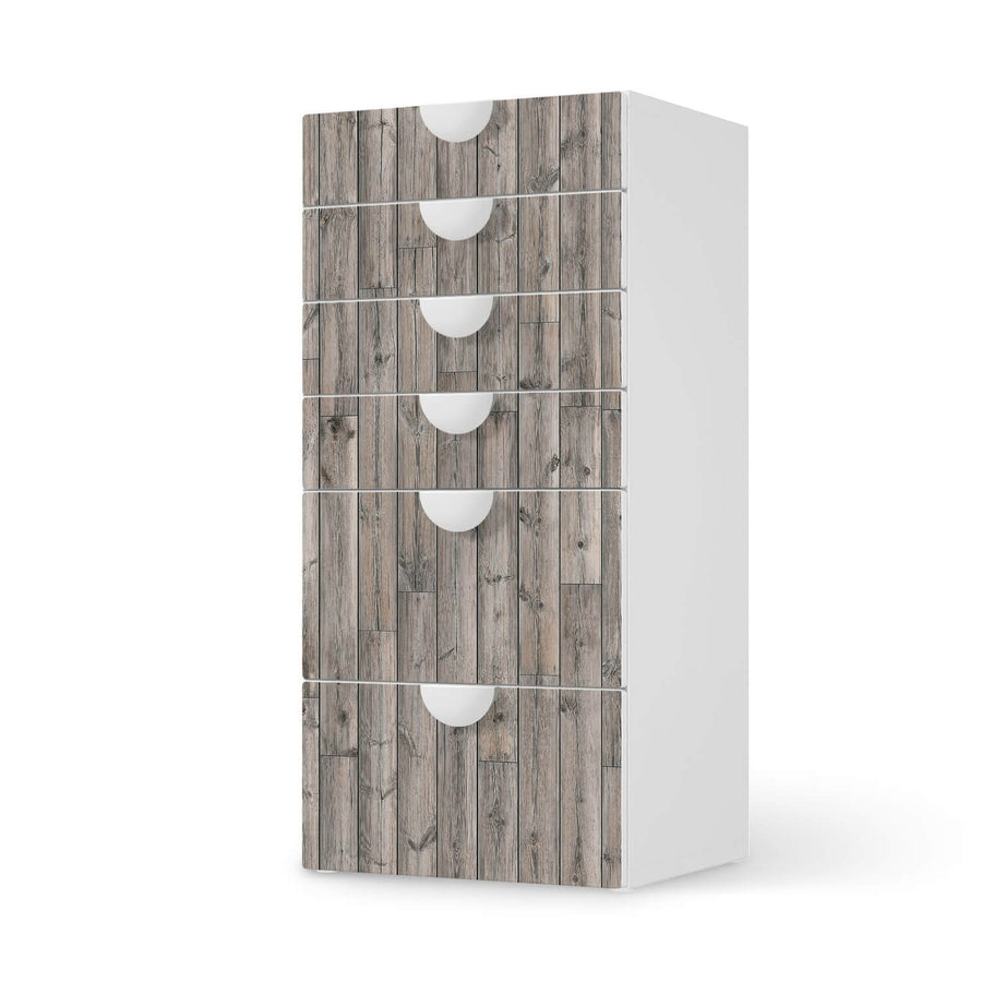 Klebefolie für Möbel Dark washed - IKEA Smastad Kommode - 6 Schubladen  - weiss