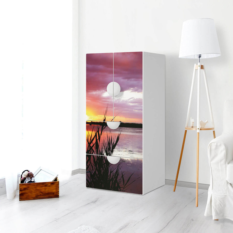 Möbelfolie Dream away - IKEA Smastad kombiniert - 2 Schubladen und 2 kleine Türen - Kinderzimmer
