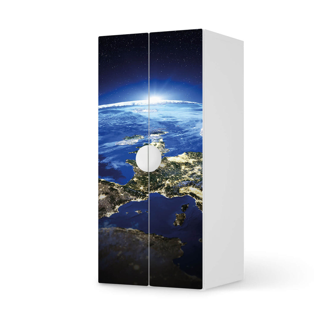 Möbelfolie Earth View - IKEA Smastad Schrank - 2 große Türen  - weiss