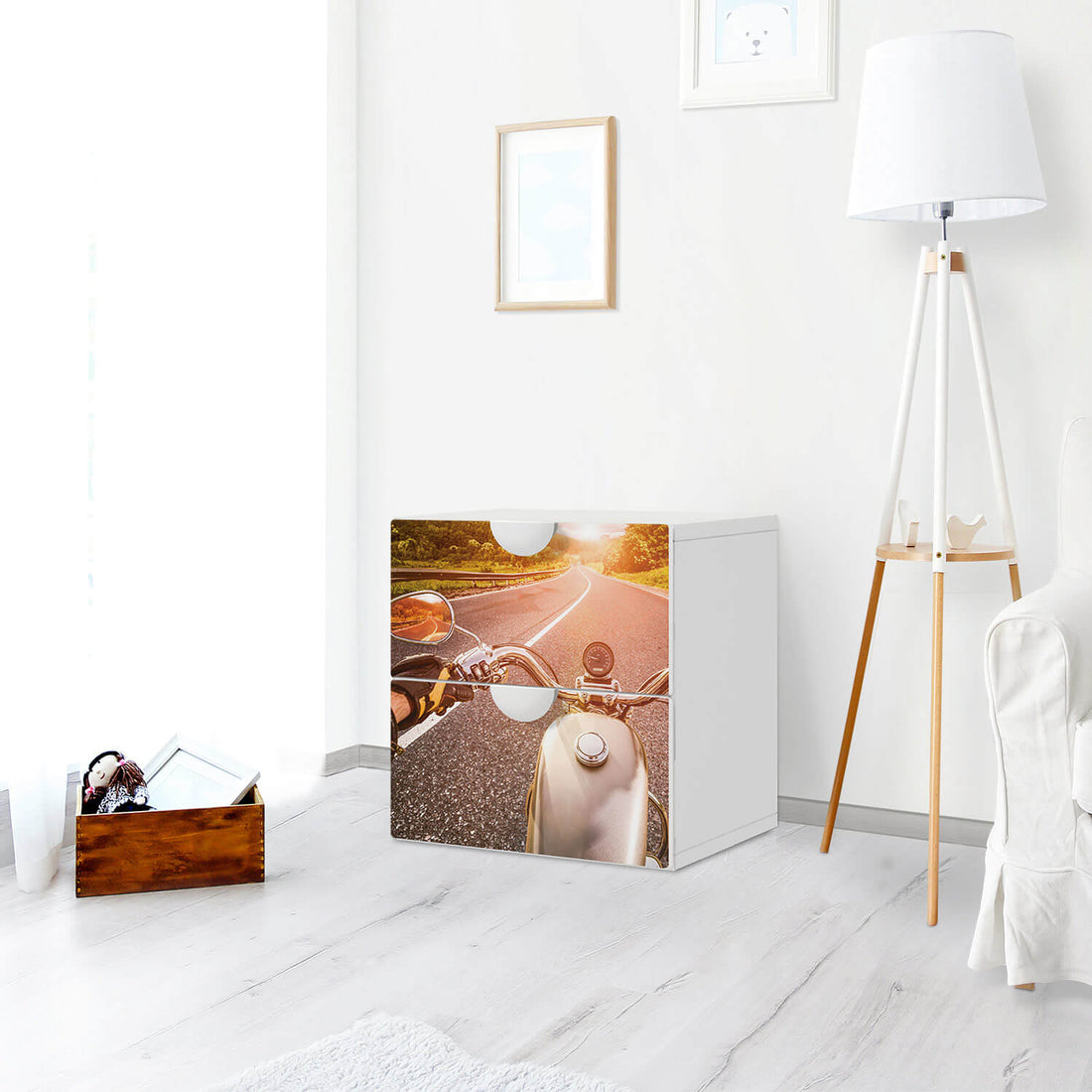 Klebefolie für Möbel Easy Rider - IKEA Smastad Kommode - 2 Schubladen - Kinderzimmer