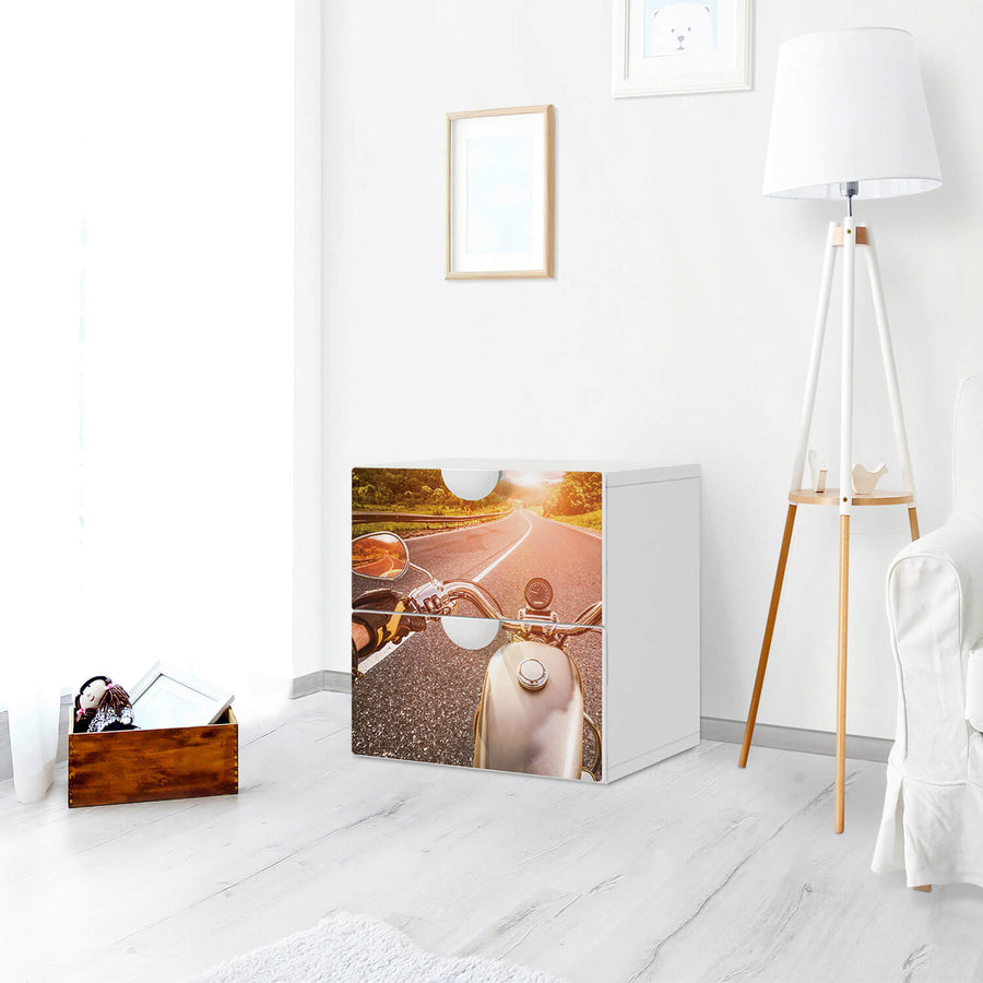 Klebefolie für Möbel Easy Rider - IKEA Smastad Kommode - 2 Schubladen - Kinderzimmer
