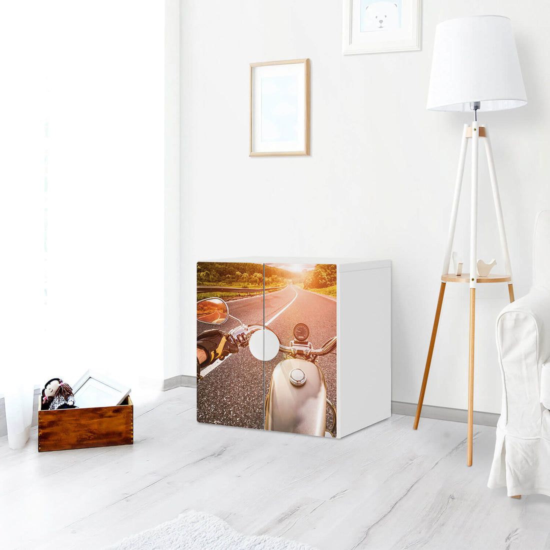 Selbstklebende Folie Easy Rider - IKEA Smastad Schrank - 2 kleine Türen - Kinderzimmer